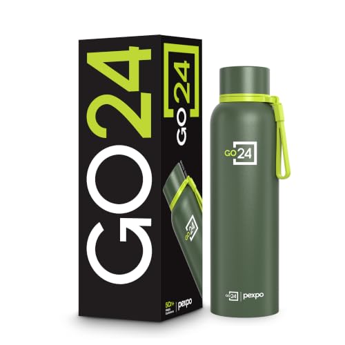 Insulated Water Bottle 1 LTR, Stainless Steel Leak Proof Flask, 2...