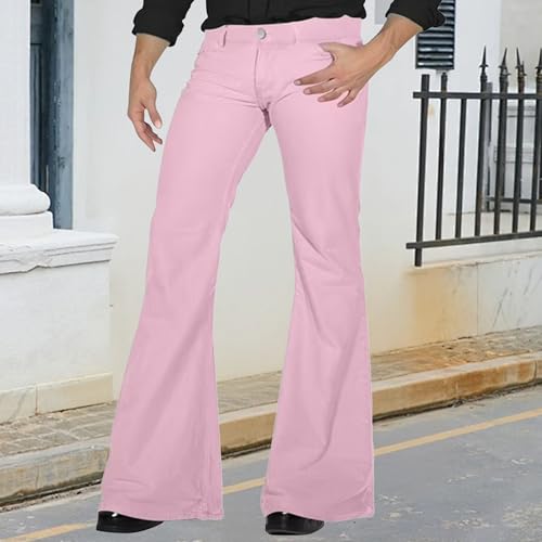 70s Disco Pants for Men Relaxed Fit Bell Bottom Jeans Pants - Main Image
