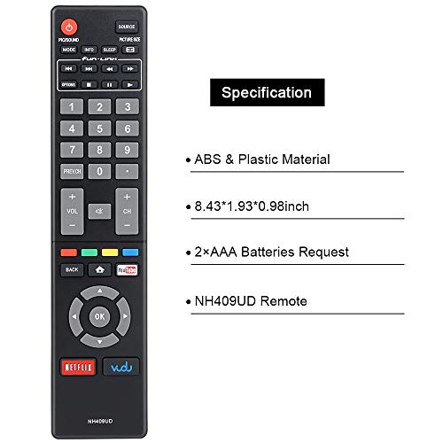 Gvirtue New Nh409Ud Replacement Remote Control Fit For Magnavox Led Smart Hdtv Tv Sub Nh419Ud Nh400Ud Nh402Ud Nh404Ud Nh405Ud Nh401Ud Nh410Up  Nh410Ud Nh416Up Nh424Up Nh425Ud  (1- Pack Only) #TOP5