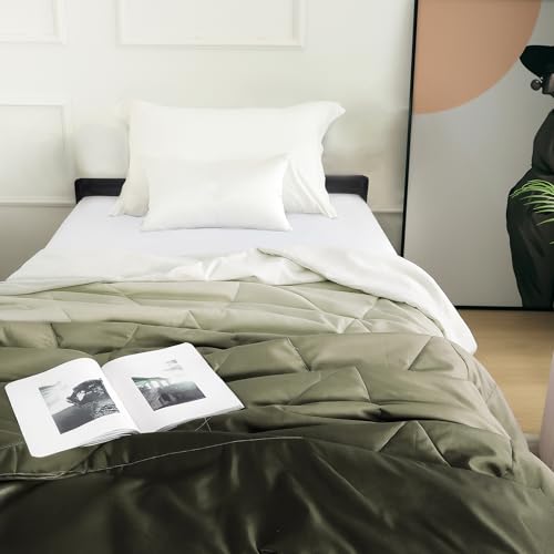Image of Ac Comforter Single Bed Ombre with Satin Finish 240 GSM - Reversible AC Comforter - Brown Comforter Quilt Duvet Dohar Blanket for Summer 150 x 225cm