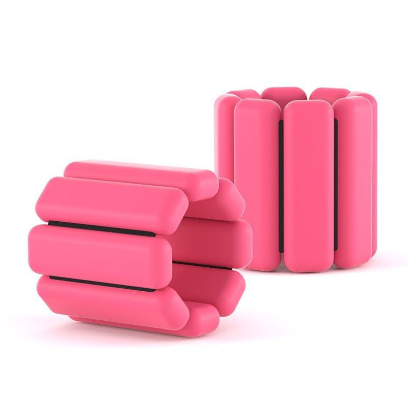 Wrist Weights,Ankle Weights,Set of 2 Adjustable Leg Weight for Women Men,Silicone Wrist Bangles 1lb-4.4lb,Weight-Bearing Bracelet Wristband for Jogging Yoga Pilates Aerobics Training Fitness