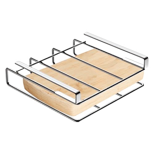 Generisch Soporte para tabla de cortar bajo armario, acero inoxidable, 26,8 x 25,8 x 3 cm, organizador para tablas de cortar, soporte para tablas de cortar bajo armario, soporte para utensilios de