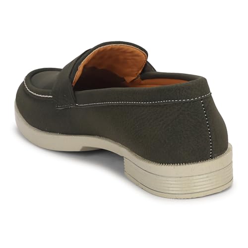 Image of Kraasa Men Premium Driftor 2.0 Block Heel Loafers for Mens, Causals| Lighweight Slip-On's | Soft Cushioned Insole | Super Flexible, Comfortable for Men