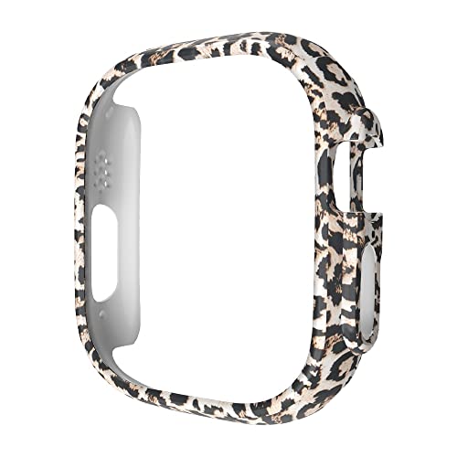 Étui Apple Watch Ultra 49mm protection PC dur cadre léopard jaune