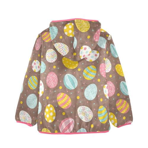 OTVEE Easter Seamless Colorful Eggs Kids Hoodie Jacket Fall Spring Full Zip Warm Outwear Coat2