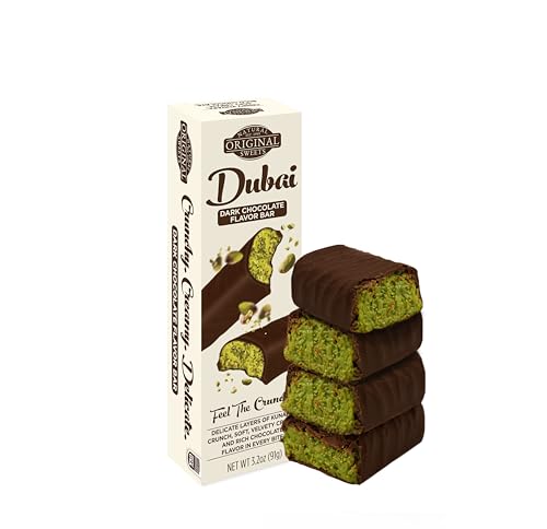 Original Natural Sweets Dubai Dark Chocolate Bar 3.20 oz, Rich