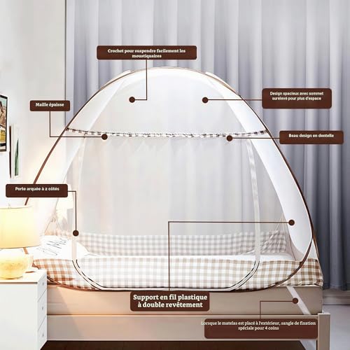 Moustiquaire de lit dôme pliable avec installation rapide - 3
