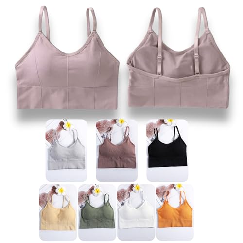 Image of Kaththai Women Cotton Padded Wire-Free Sports Bra with Adjustable Straps Soft Padded Push-Up Bra for Yoga, Fitness (Free Size Bra Fit Up to 28,30,32,34)