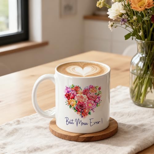 Taza de Cerámica Blanca 11 oz con Diseño Floral miniatura 3
