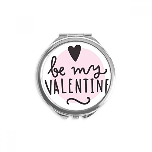 Miroir rond de poche maquillage portable de 2,6 pouces avec motif citation rose