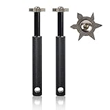 HIFROM Groove Sharpener with 6 Heads - Golf Club Groove Sharpener Re-Grooving Tool and Cleaner Replacement for All Irons Pitching Sand Lob Gap and Approach Wedges and Utility Clubs (2 Black)