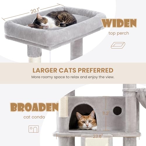 image for SHA CERLIN 81in Multi-Level Tall Cat Tree Tower for Indoor Kitties/Lar