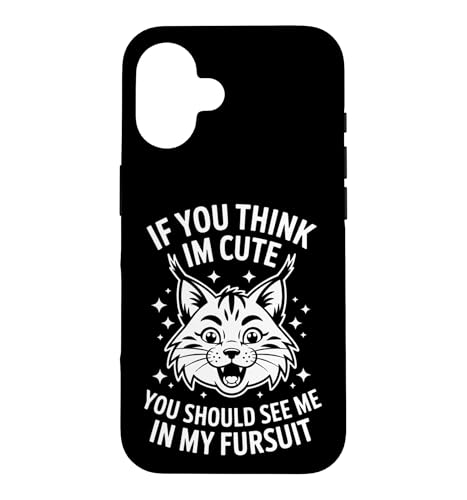 �ʔ����t�@�[�X�[�c�uIf You Think Im Cute Lynx�v �X�}�z�P�[�X iPhone 16 �p