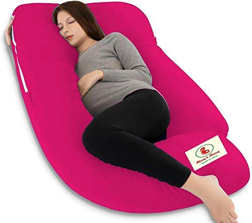 Moms Moon Premium Multipurpose Microfiber Pregnancy Pillow for Pregnant Women with 100% Cotton Zippered Cover Pack of 1 Hot Pink (B082Y9NDMX) Amazon Price History, Amazon Price Tracker