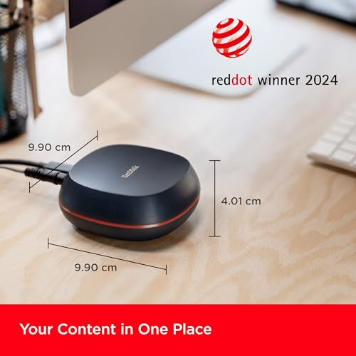 SANDISK Desk Drive 8TB, Desktop External SSD, USB Type-C, Speeds up to 1000 MB/s, High-capacity Solid State Drive, back up your favorite and important content, Acronis True Image Software, Black
