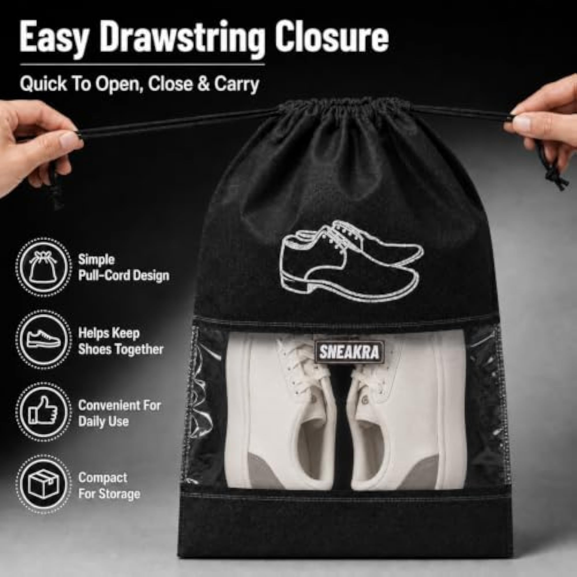 Shoe Storage Bags with Transparent Window for Travel
