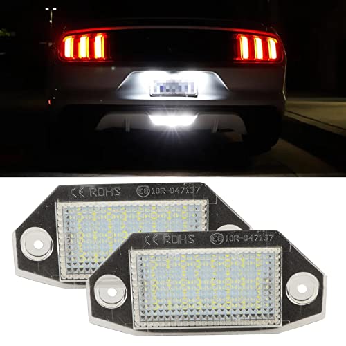 JoaSinc LED Luces de Matrícula para Coche Lámpara Numero Plato Luces Bulbos 4014 SMD 6000K Xenón Blanco frio para Fo/ rd Mondeo MKⅢ 2000～2007 4/5 Door ect, 2 Piezas Cover