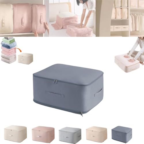 2024 NEW Space Saving Self Compression Organizer,Self Compression Moving Organizer Bags,Storage Tote for Space Saving,Heavy Duty Moving Bags for Comforters,Clothes (Blue, 15.75 * 11.8 * 7.08in)