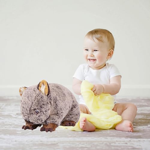 lilizzhoumax Wombat Kuscheltier Plüschtier Stofftier Tier Kawaii Realistische Spielzeug Wilde Weich Süß Geschenk für Jungen Mädchen Kinder Alter 4 5 6 7 8 Geburtstag 28cm/11Zoll