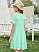 Imily Bela Girls Summer Short Sleeve Dress A Line Swing Basic Skater Twirl Party Dresses 5-14 Years Mint
