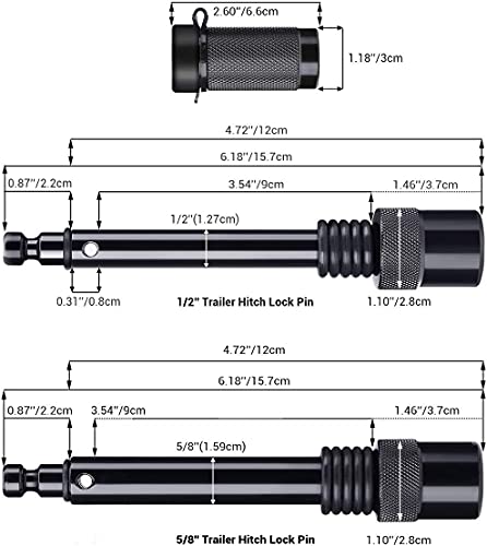 Whssfine Trailer Lock Kit Keyed Alike Tongue And Hitch Pin Lock With 5/8 And 1/2 Inch Pins Fit Class I Ii Iii Iv V Receiver To Secure Trailer For Towing And Storage (4 Pack) #TOP5