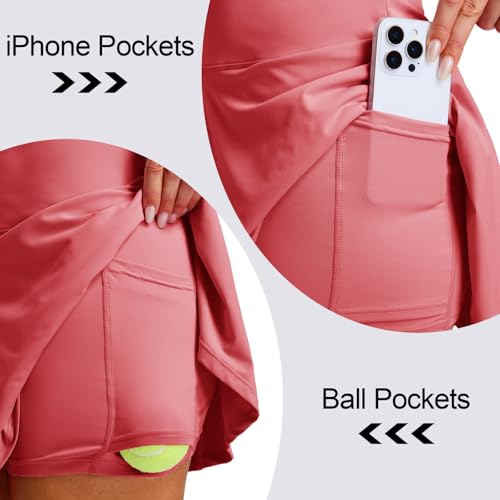 M MAELRE Pleated Tennis Skirt for Women with Pockets Lightweight Shorts Athletic Skort for Pickleball Sports Pink - image 5