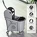 Grey Industrial Style Mop Bucket with Wringer and Castor Wheels WO91173