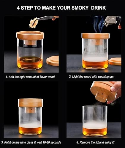 Image of Smoke Infuser for Whiskey, Cocktail Smoker Kit for Home Bartenders and Party Hosts, Whiskey Smoker Kit for Cocktail Infusing