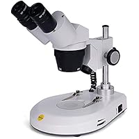 SWIFT microscopio estéreo Binocular S306S-20-2L 20X/40X/80X, Giratorio 360°, oculares panorámicos 10x y 20X, Lentes 2X y 4X, iluminación LED Regulable Superior e Inferior
