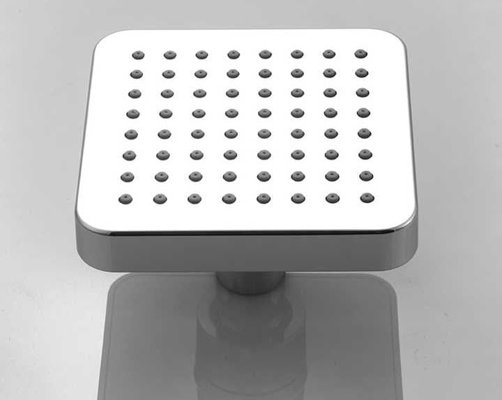 Image of KABA by ACQUASO 4x4 inch Inch Square Overhead Rain Shower Head with 9 inch Inch Stainless Steel Arm | High Pressure Chrome Finish Shower | Wall Mounted Shower for Luxury Bathroom (MAGNET)