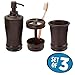 MetroDecor mDesign Classic Soap Dispenser Pump, Toothbrush Holder Stand, Tumbler for Bathroom Vanities - Set of 3, Bronze