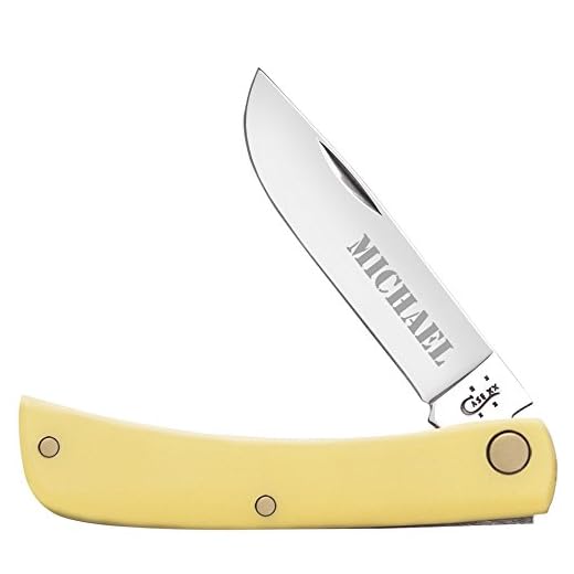Visol Personalized Case Yellow Synthetic - Sod Buster Jr Knife - Free Engraving
