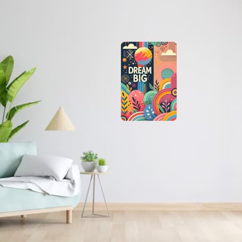 Image of Zesta Bathroom Decor Items Washroom Decor Tin Sign | Aesthetic Posters Wall Poster for Bedroom | Magnetic Cafe Decoration Items / Restaurant Decorations Items | Quirky Home Decor Bar Accent (Dream Big (2))