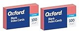 Esselte Oxford 7320CHE - Unruled Index Cards, 3 x 5, Cherry, 2 Pack of 100 Cards