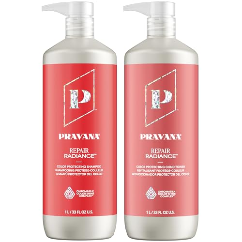 Pravana Repair Radiance Shampoo | Strengthens, Protects, Restores | For Damaged, Color Treated Hair | Reduces Breakage & Split Ends | Chromasilk Enhances Shine & Protection | Vegan | Paraben Free