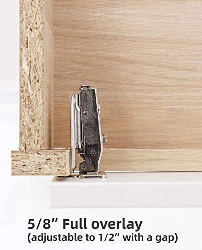 Decobasics (2 Pcs) Full Overlay Soft Close Cabinet Hinges For Kitchen Cabinets - 105° Face Frame Concealed Cabinet Door Hinge -3 Way Adjustability -Clip On Plate & Matching Screw 4 Easy Installation #TOP5