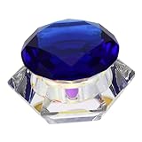 VILLFUL Kristallglas Nageldose mit Diamantförmigem Auslaufsicherem Deckel Langlebiges Nachfüllbares Glasbehälter für Nagellack Creme Schmuck für Reisen und Kosmetiktasche Bpa frei