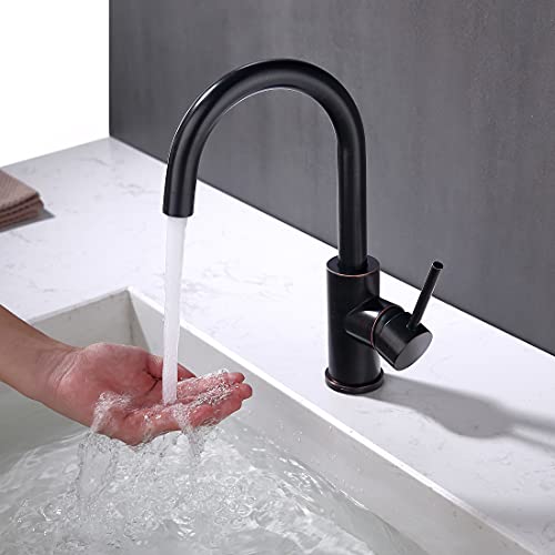 Oil Rubbed Bronze Bar Faucet Single Hole, Wipphs Orb Wet Bar Faucets With Single Handle For Kitchen Sink And Mini Bar Deck Mounted #TOP4