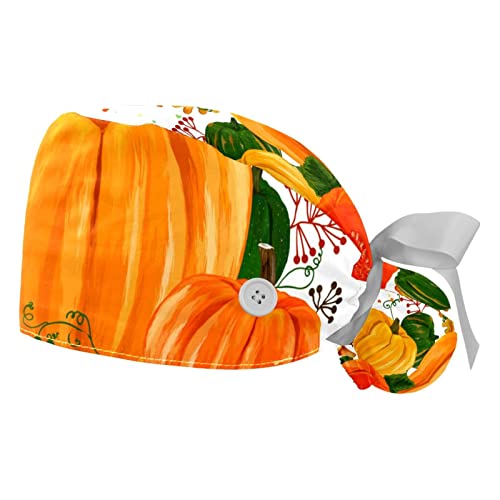 Chapeau de travail bouffant respirant JDEZ (lot de 2) aux motifs automnaux
