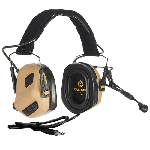 EARMOR M32 PLUS 2024 Version Tactical Headset Hunting & Shooting Earmuffs with Microphone, Sound Amplification, Nato TP120 Jacket, Tan