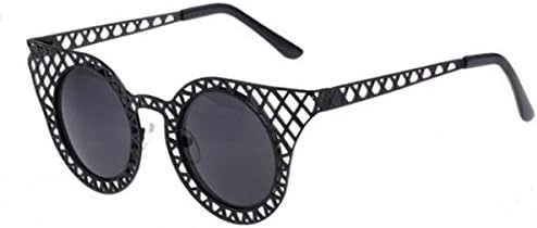 Cat Eye Round Metal Cutout Trimmed Frames "Invader" Style Women Sunglasses Brand designer Rihanna (C2)