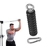 Zicolor Ergonomic Tricep Rope Handle Pulldown Attachment Fitness Cable Attachments for Gym Home, LAT Pull Down Bar for Cable Machine, Tricep Grip Arm Workout Cable Attachments, 1-Pack