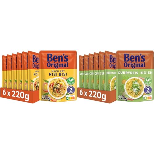 Ben's Original Express-Reis - Multipack - Risi Bisi (6 x 220g) I Curryreis (6 x 220g) - 12 Packungen