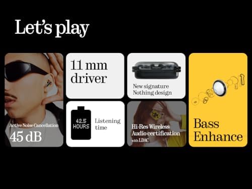 Ear (a) Wireless Earbuds, 45dB Hybrid Noise Cancelling