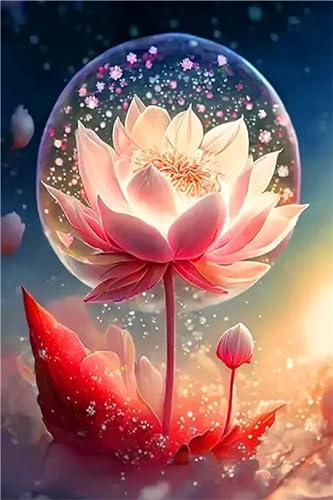 Broderie Diamant Boule de Cristal Lotus 5D Kit Loisirs Créatifs Adultes à Offrir aux Passionnés