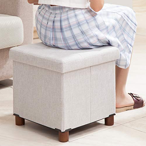 15inchesstorageottomanwithwoodenlegscubefootreststoolsquarefootstoolstorageottomanwithstorageforlivingroomfoldablefabricottomancomfortableseatwithlidspacesavingwhite Urban Country Home Decor 15 inches storage ottoman with wooden legs cube foot rest stool square footstool storage ottoman with storage for living room foldable fabric ottoman comfortable seat with lid space saving white urban country home decor