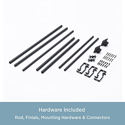 Kenney Mission 3/4" Decorative Bay Window Curtain Rod, 78-144", Black #TOP6