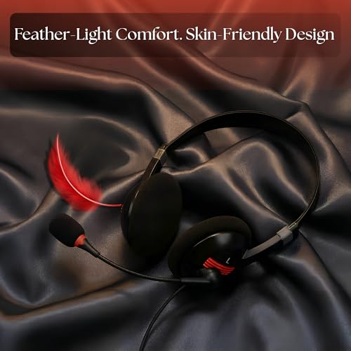 Image of USB Headphone with Noise-Canceling Mic | Ideal for Teams, Zoom, Office & Call Center Use | Comfortable Wired Headset for PC & Laptop | Model: Meta MT440 (Black)