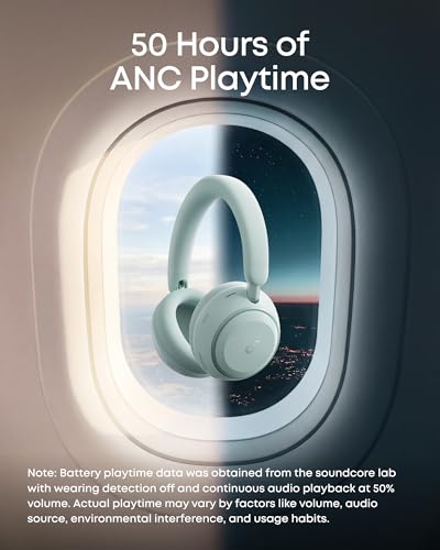 Image of Soundcore Anker Space 2 Bluetooth 6.1 Over-Ear Headphones, Travel-Ready | Active Noise Cancelling, 50H Playtime, LDAC Hi-Res, Dual Connection, Clear Calls, Nap Mode, Wearing Detection, Fast Charging