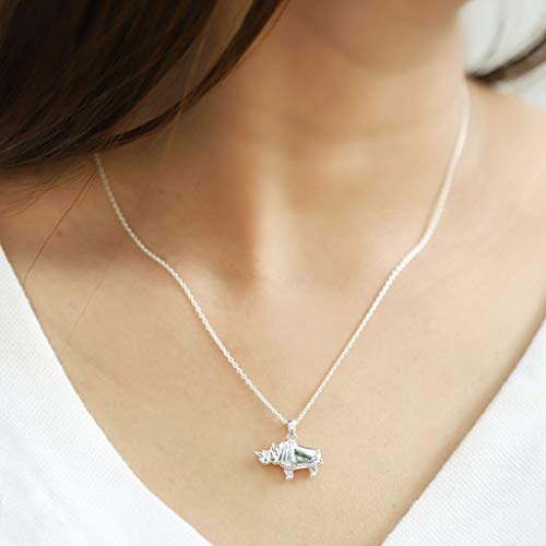 Boma Jewelry Sterling Silver Origami Rhinoceros Pendant Necklace, 18 Inches3
